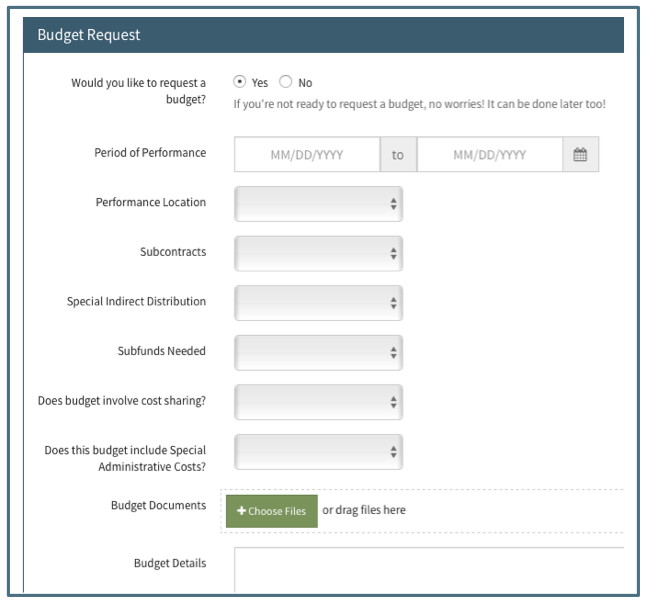 Budget Request on Initiator