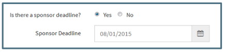 Sponsor Deadline field