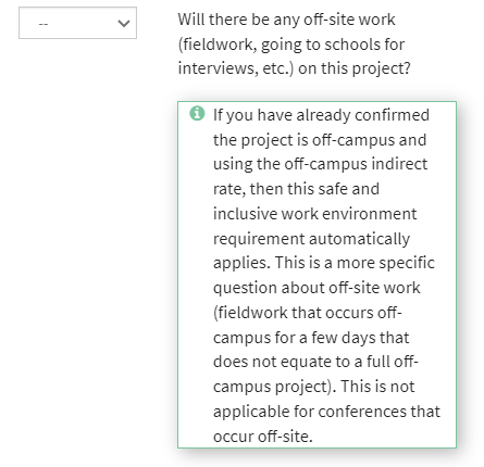 NSF Budget Off Site Work