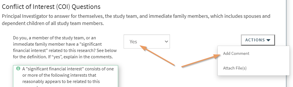 COI Yes Comment