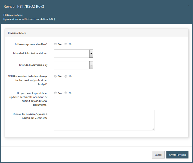 Revision Modal