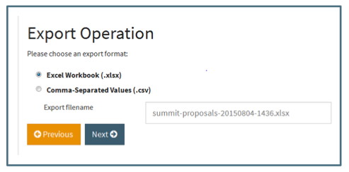 Data Export Details Options